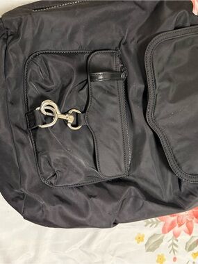 Rebecca Minkoff Black Nylon Backpack with Silver Hardware